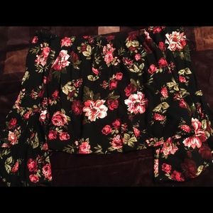 Off the shoulder flower crop top